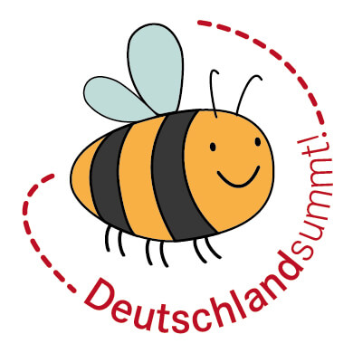 Logo von Deutschland summt mit lächelnder Biene