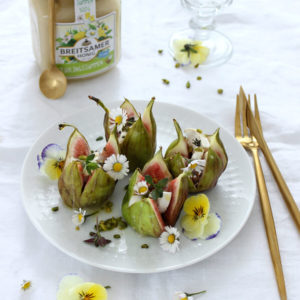 Warme Feigen mit Ziegenkäse und Honig
