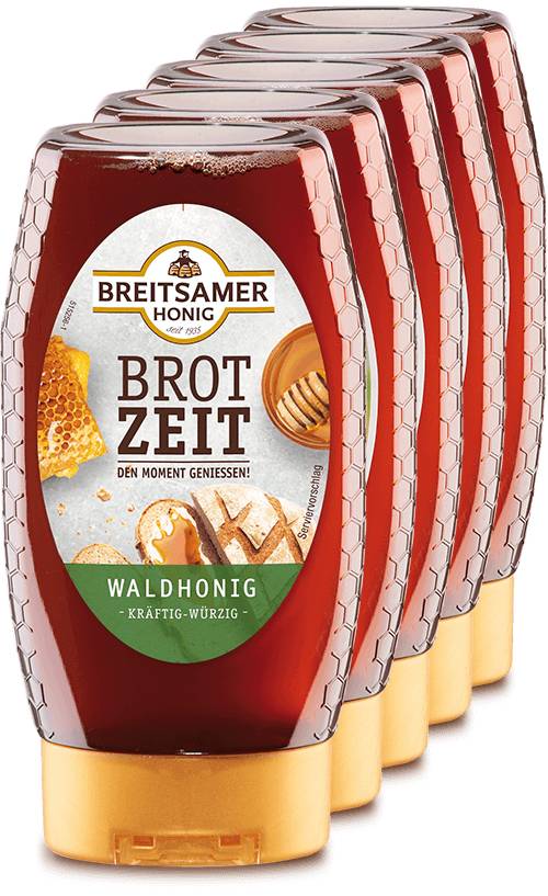 Brotzeit Waldhonig, flüssig, 5x350g