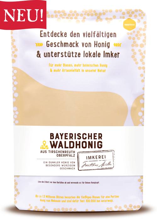 Bavarian honey from beekeeper Müller, liquid, 400 g in a honey bag